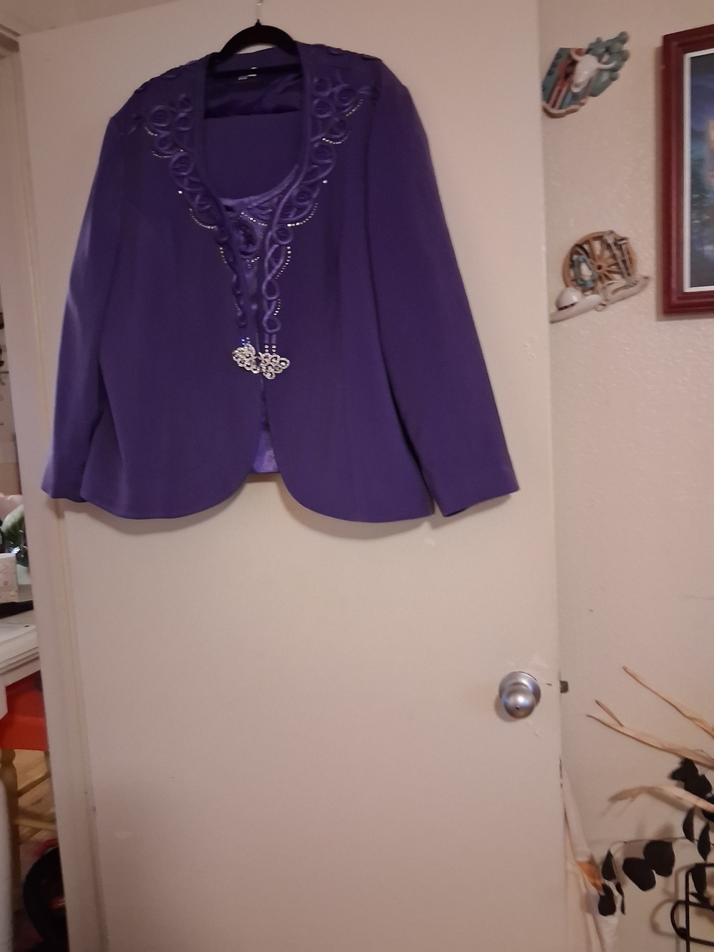 Women's Purple Embellished  3-piece Suit